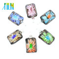 MC0049 or sable fleur intérieure Lampwork Square Square pendentifs 12 pcs / boîte